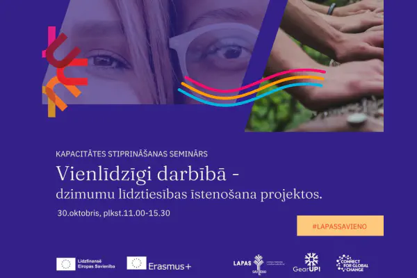 30. oktobrī aicinām uz semināru par dzimumu līdztiesības īstenošanu projektos 30. oktobrī aicinām uz semināru par dzimumu līdztiesības īstenošanu projektos